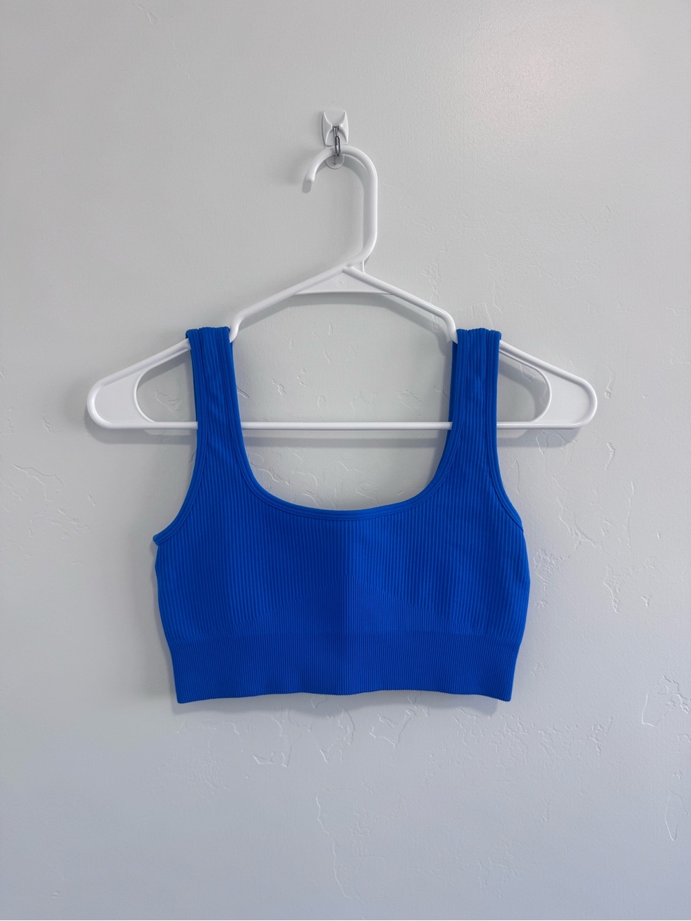 Ribbed Crop Tank Top in Vibrant Cobalt Blue